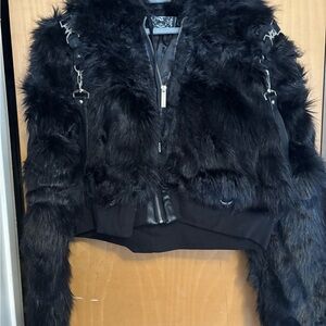 Luxurious Black Faux Fur Jacket